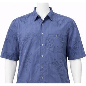 Hollis River Shirt Men XL Blue Short Sleeve Hawaiian Aloha Button Up Lightweight